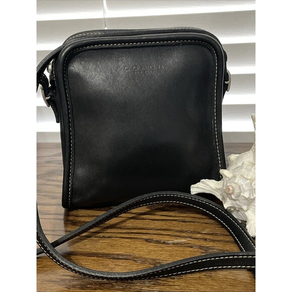 Y2K Vtg Coach Bellini Mini Black Leather Crossbody Camera Purse Bag - Picture 2 of 11